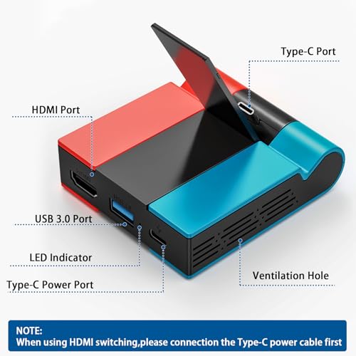 Switch TV Dock pliable et portable avec connecteur Type C pour console de jeu Nintendo Switch OLED - 5