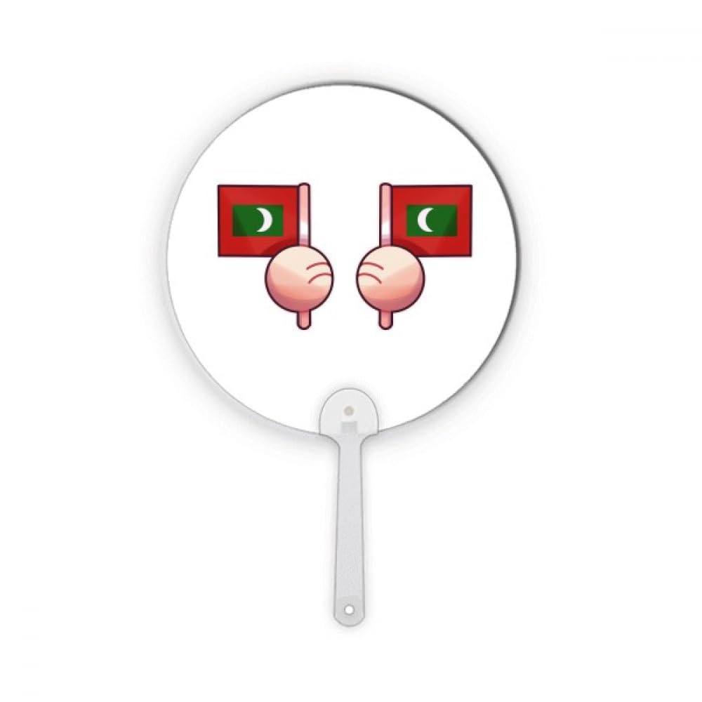 Décoration ronde plastique Maldives motif drapeau pour éventails rigides