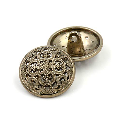 Juego de 11 piezas de botones de metal hueco para blazer, trajes, abrigo deportivo, uniforme, chaqueta