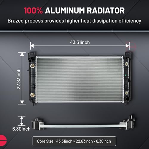 Image of BDFHYK Aluminum Radiator with Cap for Chevy Silverado 1500 /2500 /3500 99-13