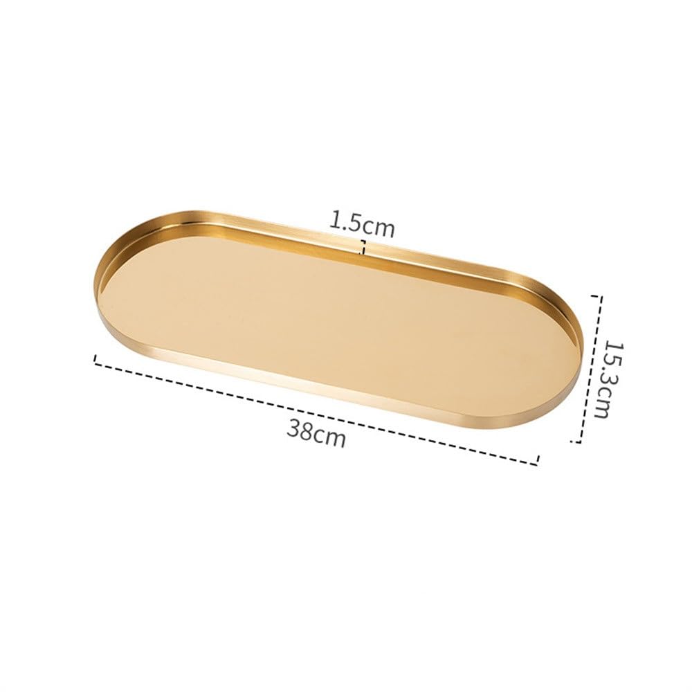 Taca, paleta na drobiazgi, pogrubiona taca ze stali nierdzewnej, biżuterię, ozdoba(38 * 15.3 * 1.5cm)
