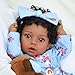 SCOM Lifelike Reborn Black Girl - 20 Inch African American Newborn Baby Girl, Real Life Baby Dolls with Weighted Soft Cloth Body for Kids Age 3 +
