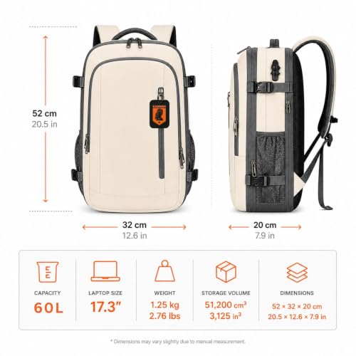 Image of KARRIER Vacuum Compression Backpack for Men & Women - 3-in-1 Travel Bag with Built-In Compression System, 17.3 inch Laptop Sleeve & Cabin-Friendly Design