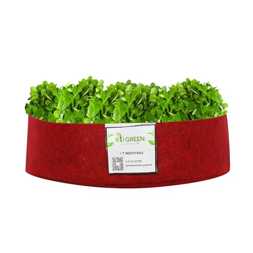 Image of Geo Fabric Grow Bags for Plants 18X6 Inch (Pack of 1) | 400 GSM Heavy Duty UV-Protected Round Maroon Colour Plant Bags for Terrace and Vegetable Gardening | Strong & Reusable|