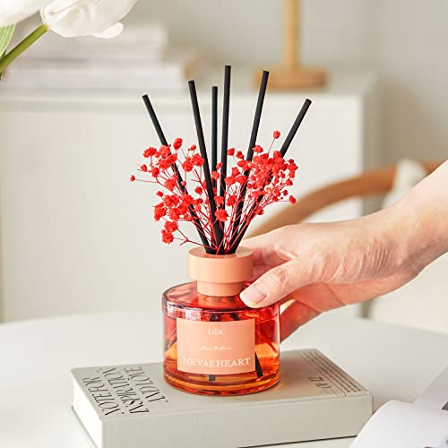 Nevaeheart Preserved Real Flower Reed Diffuser, Lilac/Red/Reed Diffuser Set, Oil Diffuser & Reed Diffuser Sticks, Home Decor & Office Decor, Fragrance And Gifts #TOP1
