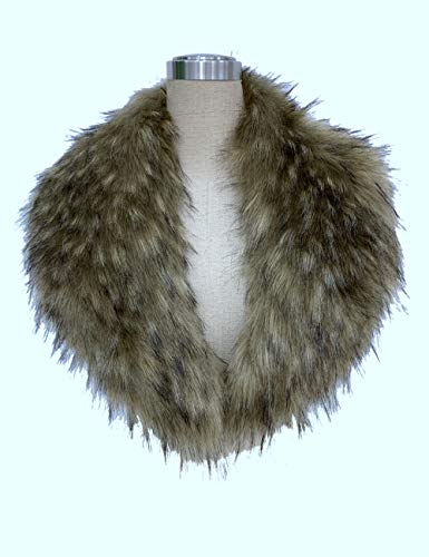 Bellivera Faux Fur Collar Women's Neck Warmer Scarf Wrap,Shawl for Winter Coat C13