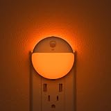 YUNLEX 2 Pack Plug in Sleep Night Light with Motion Sensor and Dusk to Dawn Sensor, 3 Modes, Soft Glow, Stepless Dimming, LED Lights for Bedroom, Sleep, Baby Nursery, Kids, Toddler, Home Decor (Amber)