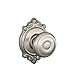 SCHLAGE F10 GEO 619 BRK Brookshire Collection Georgian Passage Knob, Satin Nickel
