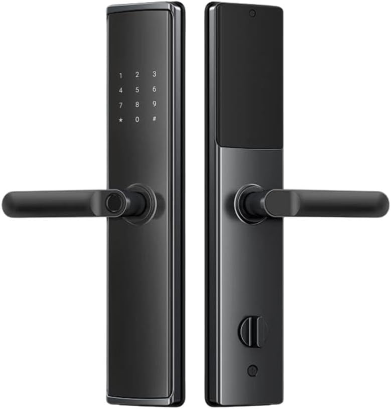Smart Door Lock with Fingerprint, Password, Tuya WiFi App,– Aluminum Alloy Handle, 5-in-1 Digital Lock for Home, Office, Airbnb, Rental – Easy Installation & Remote Control