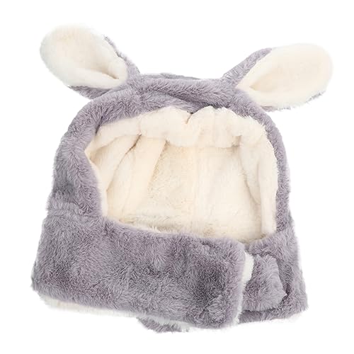 1pc Boy Girl Plush Warm Hat Adorable Ears for Cold Weather Soft and Warm Ear Beanie for Boys and Girls Cozy Fleece Material Cute Cartoon Design for Autumn Light Grey