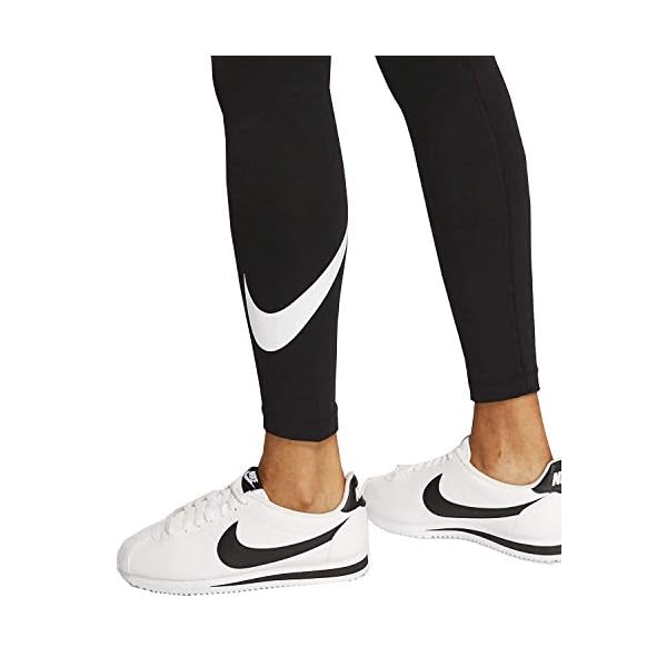 Nike Women's Nike Sportswear High-waisted Club Swoosh Leggings, Black/(White), Small