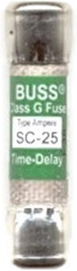 BUSSMANN BK/SC-25 SC Series Time Delay 300 VDC / 480 VAC 25 A Ø 10.3 x 35.8 mm Cartridge Fuse - 1 item(s)
