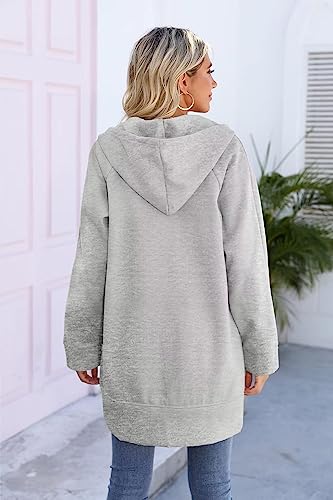 Robe décontractée à capuche avec poche kangourou et coupe oversize confortable - 5