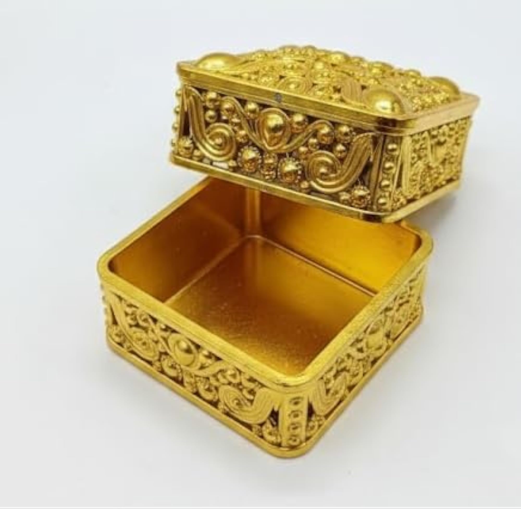 Golden Colour Decorative Gift Square Box, Mini Storage Container