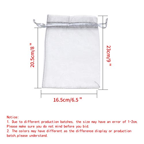 Image of Dealglad 100pcs Drawstring Organza Jewelry Candy Pouch Party Wedding Favor Gift Bags (7x9 inch, Gray)