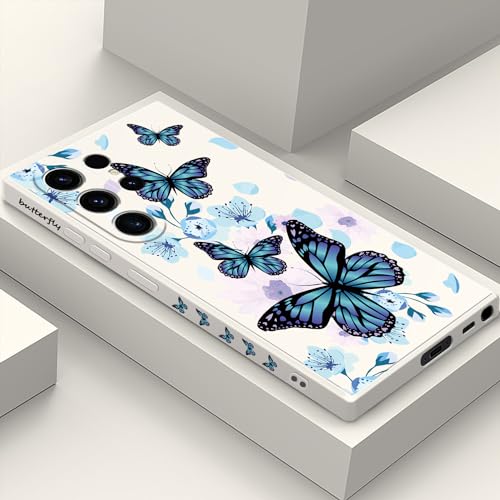 Coque Samsung S23 Ultra anti-rayures fine en silicone motif papillon blanc LEECG