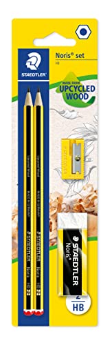 Étui blister avec 2 crayons HB Staedtler, 1 gomme et 1 taille-crayon