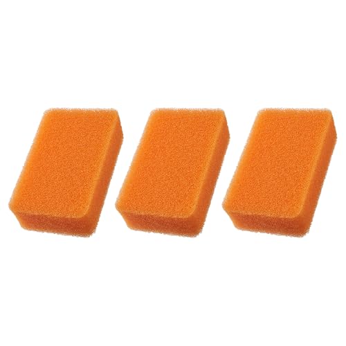 Image of Kamenoko Sponge Do - Set of 3 - Orange - Square - Kitchen Sponges for Cleaning Dishes and Pans - Odor-Resistant - Made in Japan