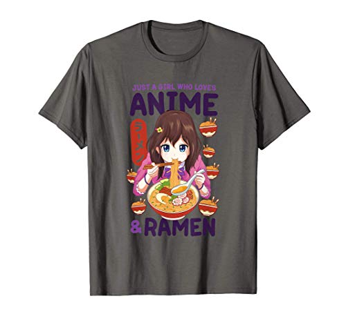 Kawaii Cute Anime Girl Otaku Japanese Ramen Noodles Gift Camiseta