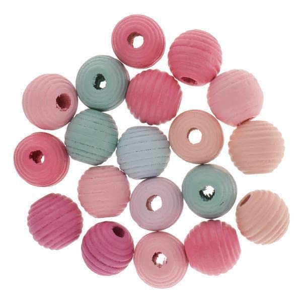 SNAPPSY 18x20 Pieces Mixed Color Wooden Loose Spacer Beads 20mm for Jewelry Making DIY-picture-17