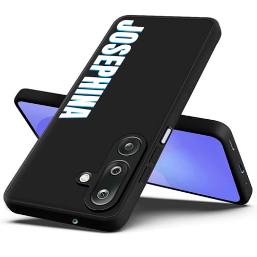 Image of Fashionury Back Cover Case for Samsung Galaxy M36 5G / Samsung Galaxy F36 5G |Matte Soft Silicon Flexible | Camera Bump Protection | Name with Blue Shadow Design |Get Your Name on Mobile Cover (Black)