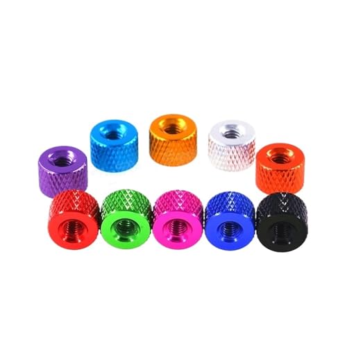 Ecrous à oreilles moletés, Écrou moleté à serrage manuel en aluminium anodisé, 1 à 10 pièces, M2-M4, trou traversant rond(Rose Red,M2.5 (5pcs))