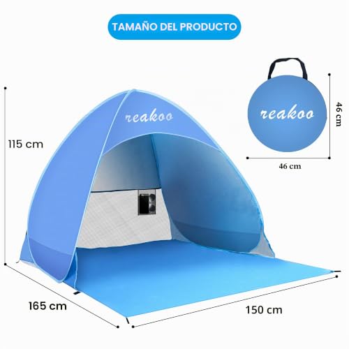 Miniatura 6 de Tienda De Playa Pop Up, Automático Carpa Playa, Instantánea Portátil Upf 50 Tienda Playa Para 2-3 Personas