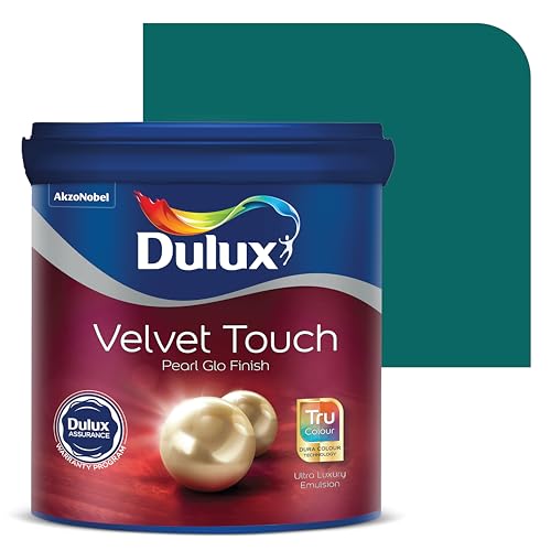 Image of Dulux Velvet Touch Pearl GLO Interior Emulsion Paint (20L, Blue Freedom) - Luxurious soft-sheen wall paint, highly durable, washable, rich, intense colors, with 6-year warranty