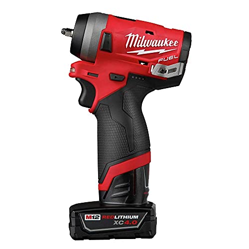 Milwaukee 2552-22 M12 Fuel Stubby 1/4 In. Impact Wrench Kit #TOP1