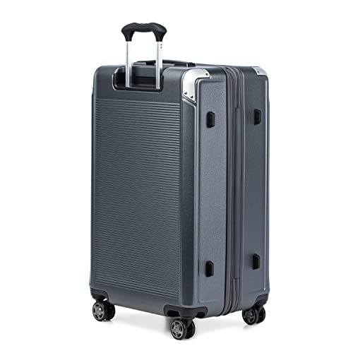 Image of Travelpro Platinum Elite Hardside Expandable Checked Luggage, 8 Wheel Spinner, TSA Lock, Hard Shell Polycarbonate Suitcase, Vintage Grey, Checked Large 28-Inch