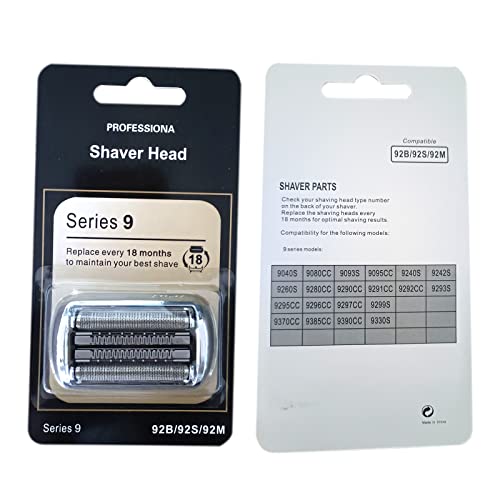 2023 New Series 9 92S 92M/94M Foil & Cutter Head Cassette Cartridge for Br-aun Razor Shaver 2023 New Series 9 9030S 9040S 9050CC 9090CC 9095CC 9290CC 9295CC Silver