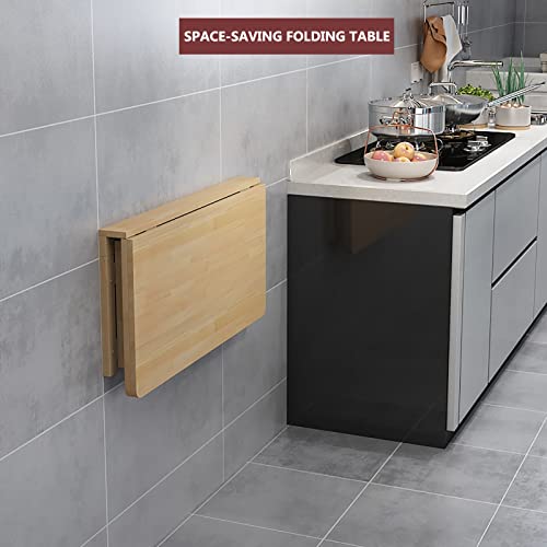 Gdmokle Mesa de Pared Plegable de Madera, Mesa de Cocina Abatible Portátil, Mesa de Estudio, Grandioso para Comedor Estudio Cocina Balcón, Ahorro de Espacio(Tamaño : 80x50x33cm) - imagen 7