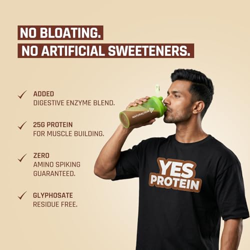 Image of Naturaltein YES Protein 1kg | Fermented Yeast Vegan Protein Powder | Rich Coffee Flavour | 25 g Protein | No Added Sugar | Naturally Sweetened | Digestive Enzymes | Heavy Metal Tested | 28 Servings