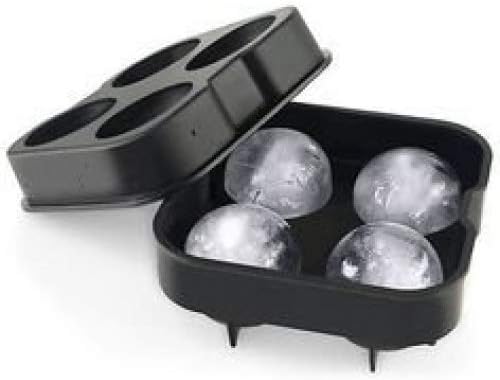 4 cavity Silicone Sphere Ice Mold Black Silicone Ice Ball Maker