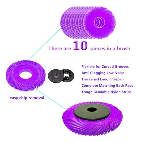 Image of Radial Bristle Brush, 6 in x 1 /2 in x 1 in, 600#, 1SET,Ten Single piece with Adapter