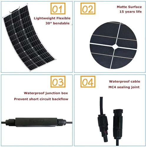 Kit De Painel Solar De 150w/300w/450w/600w, Carregamento De Energia De Bateria De 12v, Fácil Instala