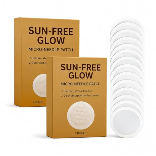 2 Boxes Sun-Free Glow Microdart Patch 2026 New Advanced Sun-Free Glow Patch Self Tanning Patches for Women and Men Portable Travel Friendly Suitable for All Skin Types