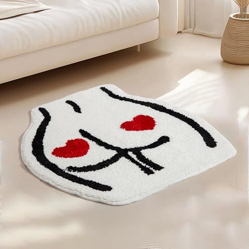 Tapete blanco suave con diseño de corazón 23.6x21.7 in miniatura 7
