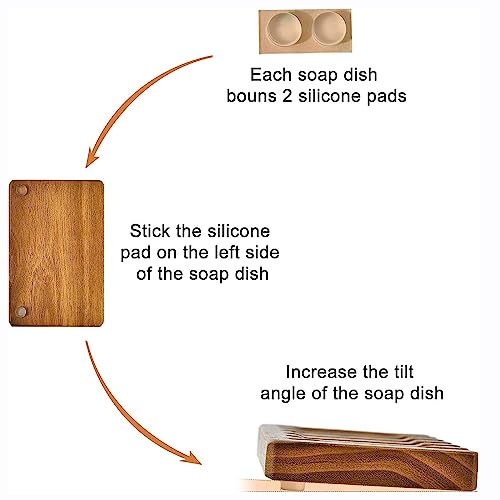 Subekyu B0BYSJP4VG Wooden Soap Holder,Teak Self Draining Wooden Bar Soap Holder,Soap Saver For Shower,Wood Soap Dish For Bathroom And Kitchen,2Pcs thumb #2