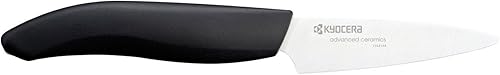 Kyocera Advanced Series, cuchillo de pelar de cerámica, hoja blanca de 3 pulgadas, Negro