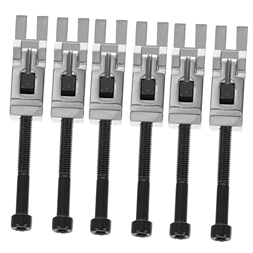 NULYLU 6pcs Set Double Rocking Silver Saddle for Guitar Tremolo Bridge Compatible with Saddles