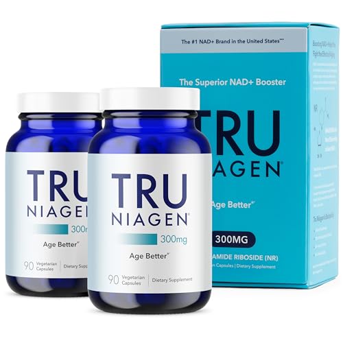 TRU NIAGEN Patented NAD Supplement for Brain Function, Anti Aging & Cell Regeneration, 300mg Niagen, 30 Servings | Supports Cellular Energy, Muscle | Nicotinamide Riboside (NR) Take 1 Daily | 1 Bottle
