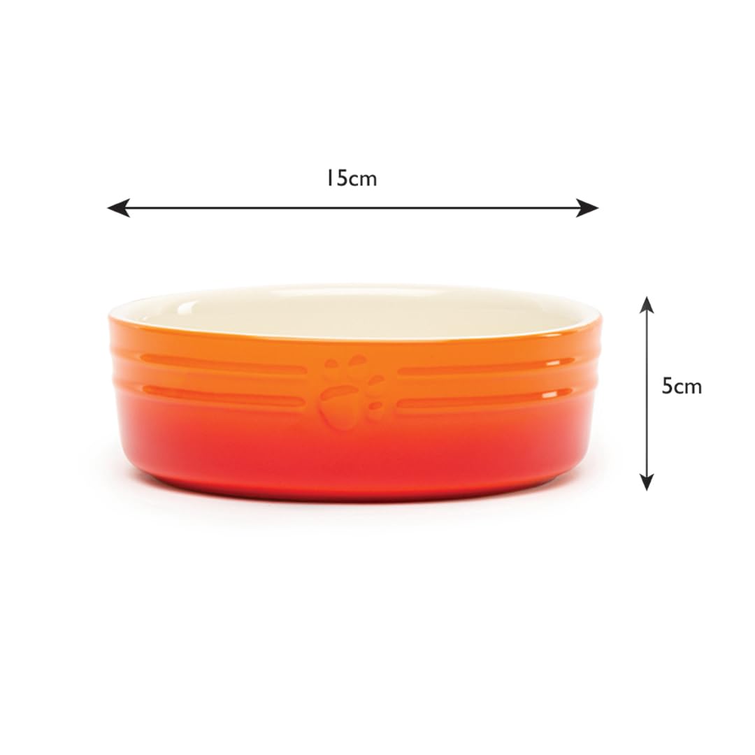 Scruffs Ombre 2-teiliges Keramik-Hundenapf-Set, Orange, 15 cm