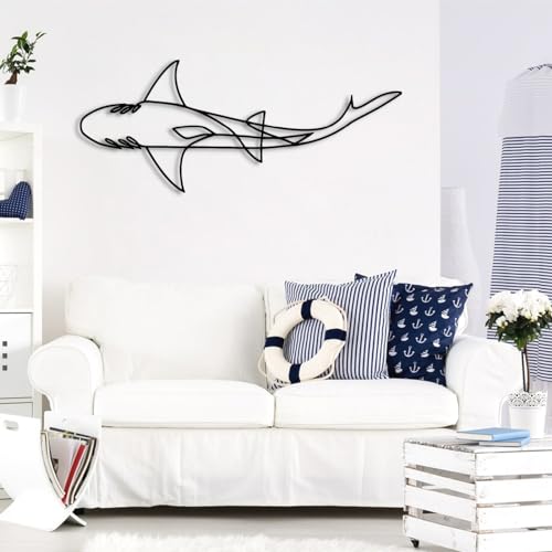 Décoration murale métal requin pour salle de bain design
