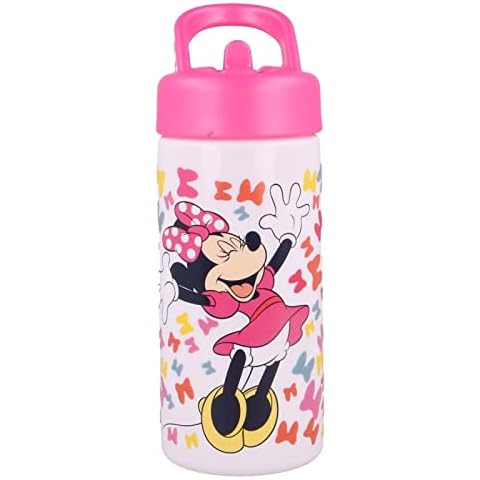 Minnie Mouse Sipper Water Bottle Drink Bottle with built-in handle for Easy Carry School Lunch Kids Childrens 410ml Cover