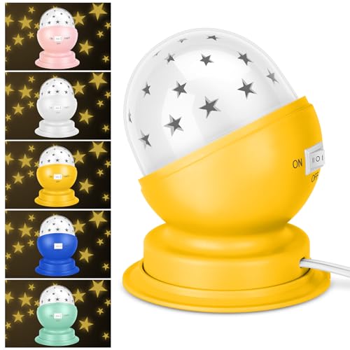 Star Night Light for Kids, 360° Rotating Starry Projector for Kid’s Bedroom with Timer, Gift Choice, 3000K,Yellow,1 Pack