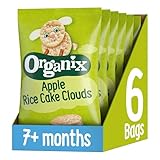 Organix Apple Rice Cake Clouds, Baby Rice Cakes Snack, Finger Food, 7+ Months, 40 g (Pack of 6)