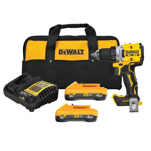 DEWALT 20V MAX XR Brushless Cordless 1/2 in. Drill Driver Kit With DEWALT POWERPACK Batteries and Charger (DCD801QQ2) by DEWALT - Used condition - US$186.30