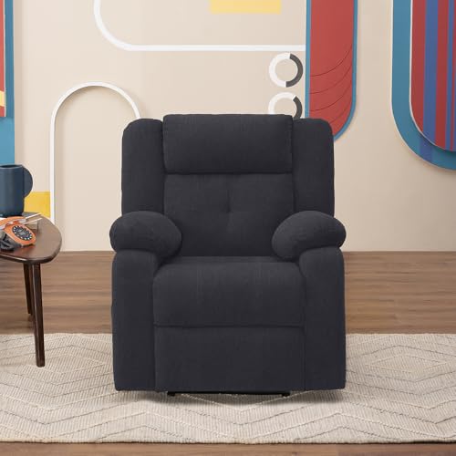 Image of Sleepyhead RX7 Designed by Duroflex - Motorized Single Seater Fabric Recliner Chair with Rocking & 360 Swivel |3 Position Easy Recline |Plush Cushion Sofa for Living Room - Iceland Grey