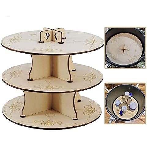 Pressure Pot Dice Rack Wooden Easy-Assemble Shelves, Pressure Pot Stand Perfect for Dice Making Cover